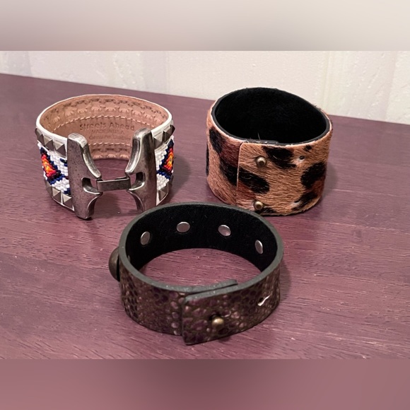 STREETS AHEAD Leather bracelets ๐ TOTAL OF 3 - REPTILE - LEOPARD - BEADED - Picture 5 of 12